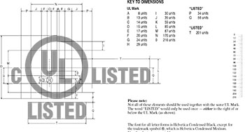 UL标识标签尺寸设计要求？