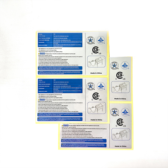 CSA 燃气炉高温标签